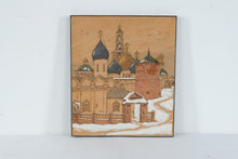 Load image into Gallery viewer, Vintage Russian Zagorsk Trinity Lavra Pyrography Wood Art Signed 12 x 14
