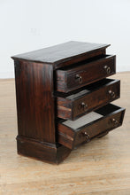 Load image into Gallery viewer, Rustic Dark Wood 3-Drawer Chest – Oversized Nightstand
