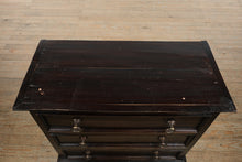 Load image into Gallery viewer, Rustic Dark Wood 3-Drawer Chest – Oversized Nightstand
