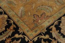 Load image into Gallery viewer, Hand Knotted Wool Oushak Style Area Rug Gold Black Floral 8 x 10
