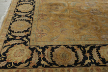 Load image into Gallery viewer, Hand Knotted Wool Oushak Style Area Rug Gold Black Floral 8 x 10
