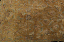Load image into Gallery viewer, Hand Knotted Wool Oushak Style Area Rug Gold Black Floral 8 x 10
