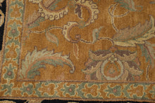 Load image into Gallery viewer, Hand Knotted Wool Oushak Style Area Rug Gold Black Floral 8 x 10
