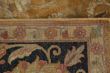 Load image into Gallery viewer, Hand Knotted Wool Oushak Style Area Rug Gold Black Floral 8 x 10
