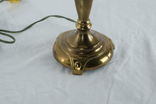 Load image into Gallery viewer, Heavy Brass Candlestick Table Lamp Traditional Colonial Style 27 Inch with Shade
