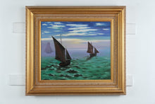 Load image into Gallery viewer, Signed 1997 Sailboat Seascape Original Oil Painting Framed Coastal Marine Art
