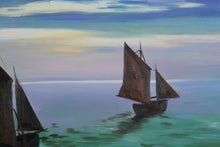 Load image into Gallery viewer, Signed 1997 Sailboat Seascape Original Oil Painting Framed Coastal Marine Art
