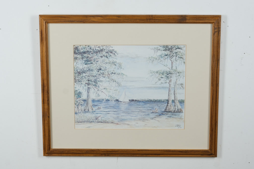 “Sailing By” – Henry Wyche Coastal Watercolor (1999) – 22