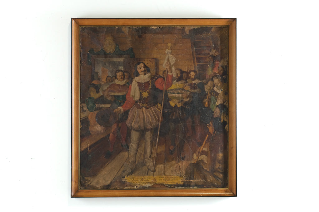 Seagram Distillers Textured Litho Advertising Print Mounted on Canvas