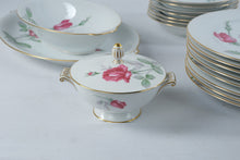 Load image into Gallery viewer, Sango Monterey Japan Rose Gold Trim China Dinnerware Set 58 Piece Service for 8
