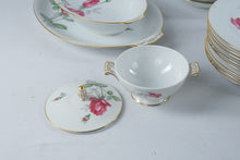 Load image into Gallery viewer, Sango Monterey Japan Rose Gold Trim China Dinnerware Set 58 Piece Service for 8
