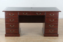Load image into Gallery viewer, Sauder Executive Desk – Heritage Collection (Model 402159, 64” Wide, Mahogany Finish)
