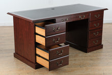 Load image into Gallery viewer, Sauder Executive Desk – Heritage Collection (Model 402159, 64” Wide, Mahogany Finish)
