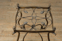 Load image into Gallery viewer, Rubbed Bronze Scrollwork Glass Side Table
