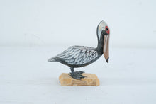 Load image into Gallery viewer, Hand Carved Wood Pelican Bird Figurine Coastal Folk Art 7 Inch
