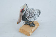 Load image into Gallery viewer, Hand Carved Wood Pelican Bird Figurine Coastal Folk Art 7 Inch
