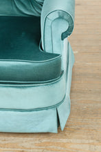 Load image into Gallery viewer, Seafoam Green Tufted Swivel Rocker Armchair – Vintage Mid-Century Charm
