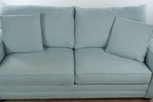 Load image into Gallery viewer, Bassett Aiden Queen Sleeper Sofa in Seaglass Fabric
