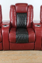 Load image into Gallery viewer, Seatcraft Leather Home Theater Reclining Seating Row with Lighting and Accessories

