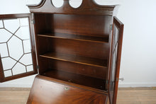 Load image into Gallery viewer, Governor Winthrop Serpentine Front Secretary Desk with Bookcase Top – Solid Wood, Ball &amp; Claw Feet
