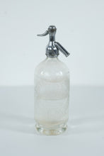 Load image into Gallery viewer, Antique Etched Glass Soda Siphon Bottle – Bellamy Bros Ltd. (London 1900 Award) – Grimsby, Louth, Skegness &amp; Horncastle
