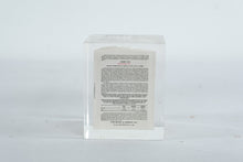 Load image into Gallery viewer, Yves Hentic Company Senetek PLC Prospectus Lucite Paperweight 1986 3 Inch
