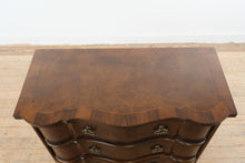 Load image into Gallery viewer, Louis XV Style Walnut Three Drawer Nightstand Bombe Chest 32.5 Inch
