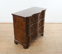 Load image into Gallery viewer, Louis XV Style Walnut Three Drawer Nightstand Bombe Chest 32.5 Inch
