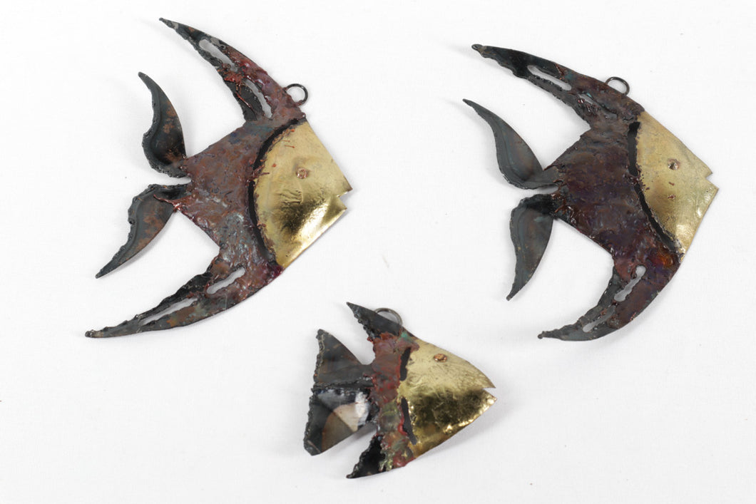 Set of 3 Metal Wall Hanging Fish