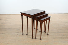 Load image into Gallery viewer, Elegant Set of 3 Mahogany Nesting Tables by Bombay Company
