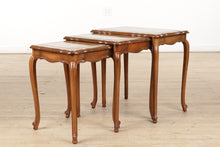 Load image into Gallery viewer, Set of 3 Nesting Tables with Leather Tops
