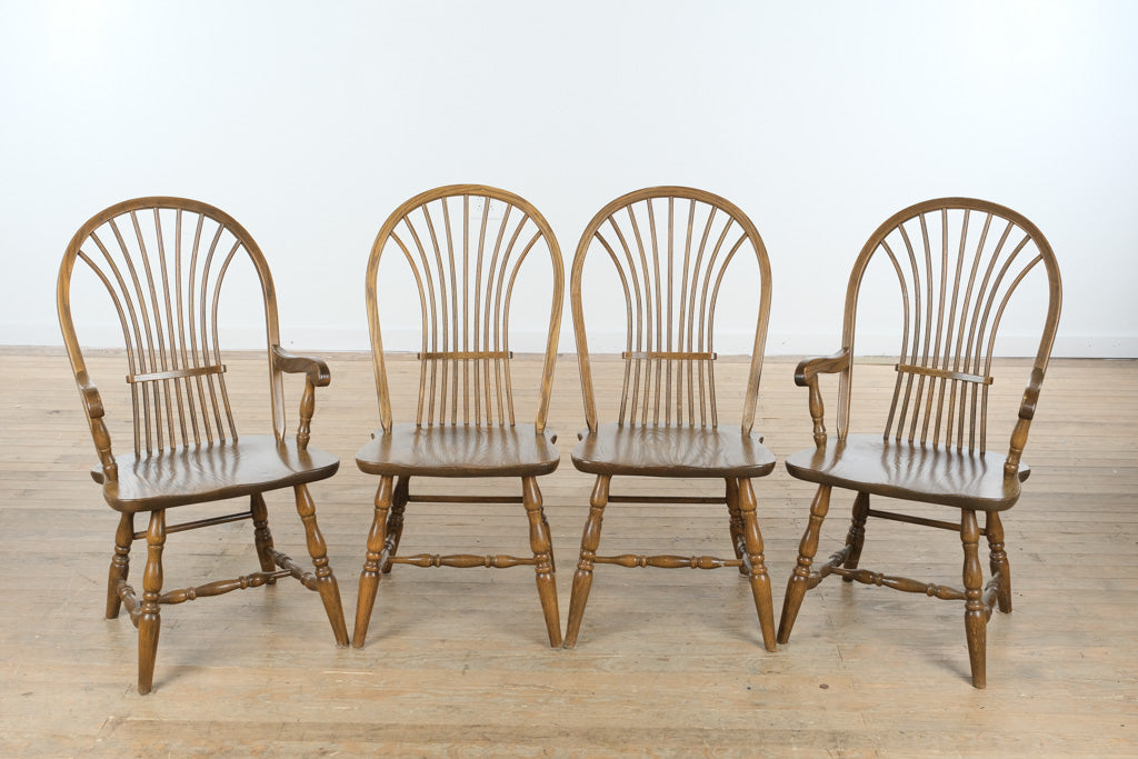 Set of 4 Oak Windsor Dining Chairs