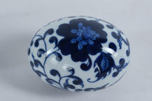 Load image into Gallery viewer, Set of 4 Blue and White Porcelain Decorative Eggs – Floral Pattern, 3.5&quot; x 2.5&quot;
