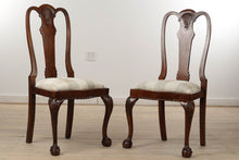 Load image into Gallery viewer, Set of 4 Shell Carved Chairs with Ball and Claw Feet - New Upholstery
