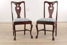 Load image into Gallery viewer, Set of 4 Vintage Mahogany Dining Chairs with New Upholstery
