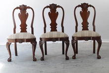 Load image into Gallery viewer, Set of 5 Mahogany Shell Carved Dining Chairs with Wide Seats
