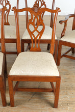 Load image into Gallery viewer, Set of 6 Baker Dupree Chippendale-Style Dining Chairs – Solid Wood, Upholstered Seats

