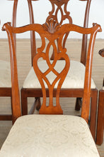 Load image into Gallery viewer, Set of 6 Baker Dupree Chippendale-Style Dining Chairs – Solid Wood, Upholstered Seats
