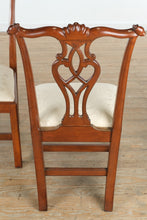 Load image into Gallery viewer, Set of 6 Baker Dupree Chippendale-Style Dining Chairs – Solid Wood, Upholstered Seats

