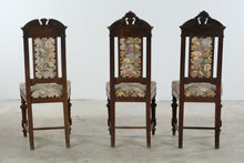 Load image into Gallery viewer, Set of 6 Italian Renaissance Revival Walnut Dining Chairs
