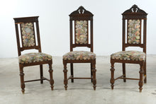 Load image into Gallery viewer, Set of 6 Italian Renaissance Revival Walnut Dining Chairs
