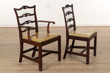 Load image into Gallery viewer, Set of 6 Mahogany Ribbon Back Dining Chairs
