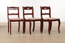 Load image into Gallery viewer, Set of 6 Rose Carved Saber Legged Chairs
