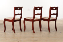 Load image into Gallery viewer, Set of 6 Rose Carved Saber Legged Chairs
