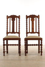 Load image into Gallery viewer, Set of 6 Tall Back Chairs with Spun Posts and New Upholstery
