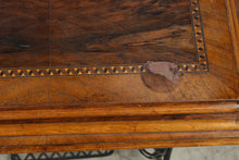 Load image into Gallery viewer, Antique Treadle Sewing Machine in Inlaid Wood Cabinet
