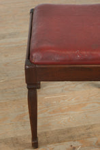 Load image into Gallery viewer, Vintage Wood Vanity Bench / Stool – Red Vinyl Seat
