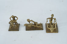Load image into Gallery viewer, Vintage Brass Erotic Kama Sutra Figurine Couple Sculpture India
