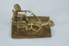 Load image into Gallery viewer, Vintage Brass Erotic Kama Sutra Figurine Couple Sculpture India

