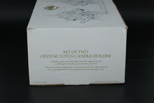 Load image into Gallery viewer, Godinger Shannon Crystal Lotus Candle Holders – Set of 2 in Original Box
